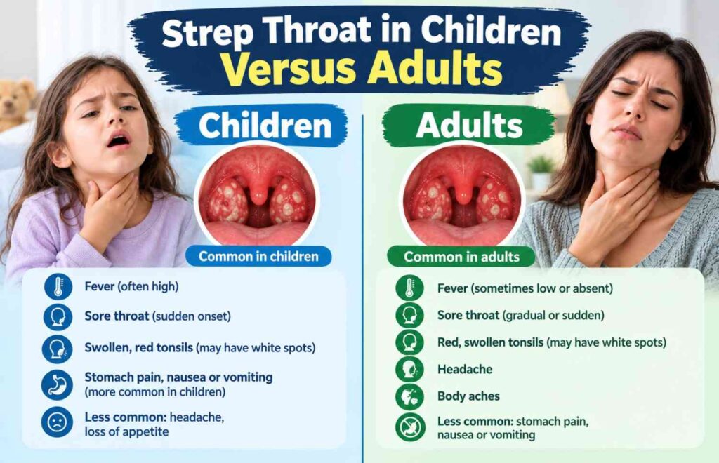 what does strep throat look like