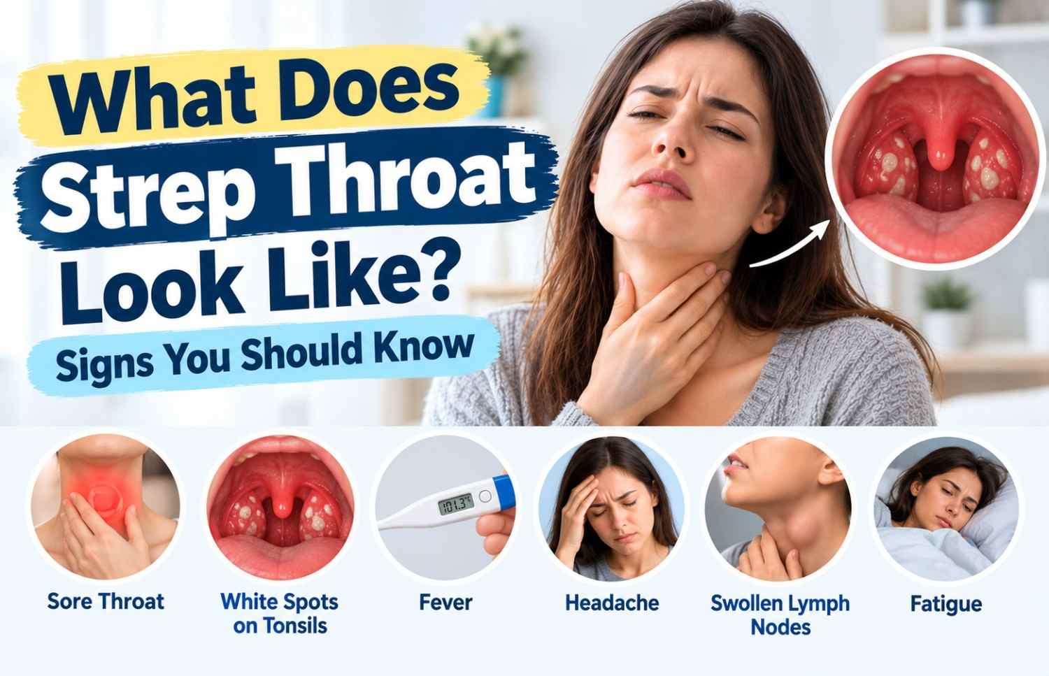 what does strep throat look like